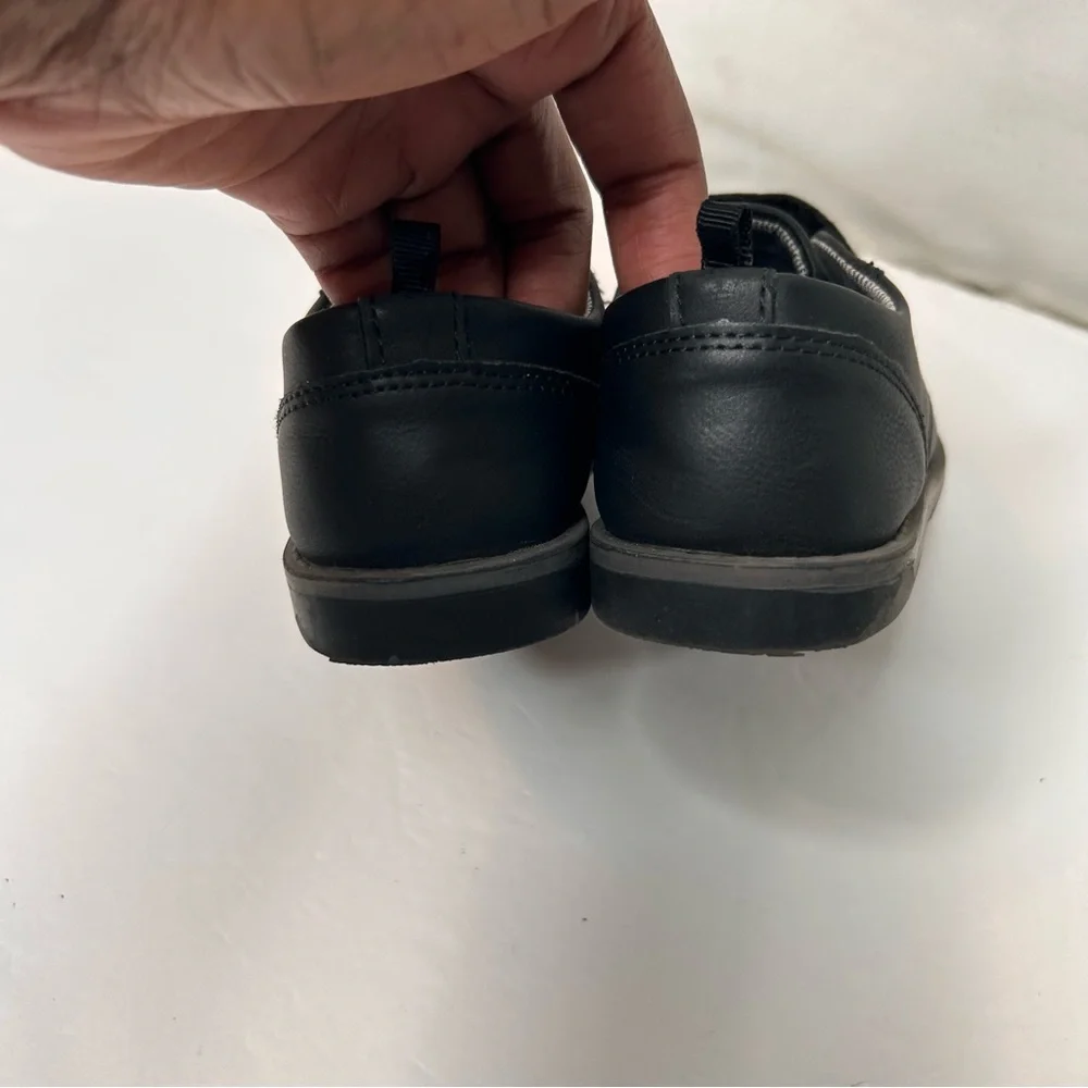Wonder Nation Boy’s Black Dress Shoes with Velcro Straps Size 9